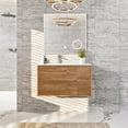 thumbnail image 1 of EVIVA Prancer 44 Inch Oak Wall Mount Bathroom Vanity, 1 of 6