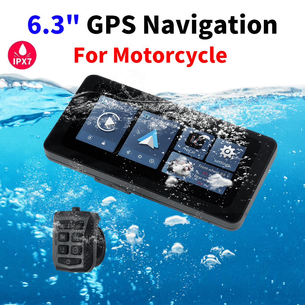 Carplay Screen for Motorcycle, Wireless Apple Car Play & Wireless Android  Auto GPS Navigation for Motorcycle, 5 Waterproof Portable Apple