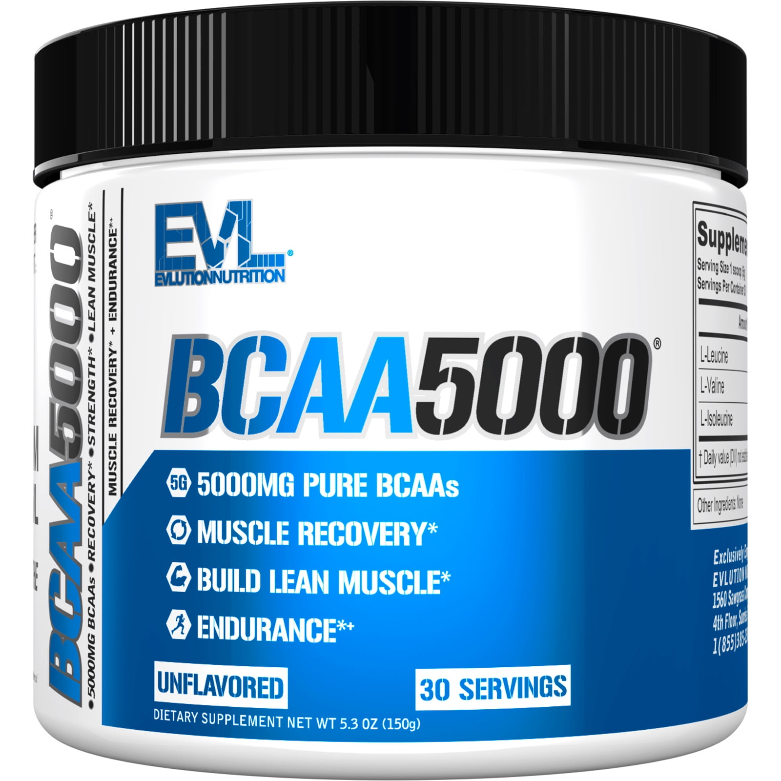 EVL BCAAs Amino Acids Powder BCAA Powder Post Workout Recovery Drink and Stim Free Pre Workout