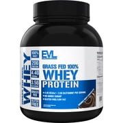 EVL Grass Fed 100% Whey Protein Powder, Double Rich Chocolate, 20g Protein, No Added Sugar, Gluten Free, 2 lb