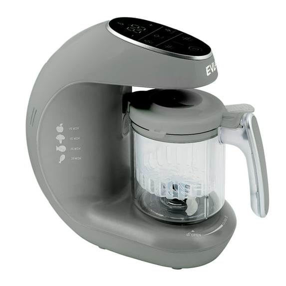 EVLA'S Baby Food Maker, Steamer, Blender, Baby Food Processor, Touch Screen, with 6 Reusable Food Pouches for Storage or Travel, Grey