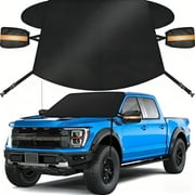 EVLIVE Winter Windshield Cover for Snow, Frost & Ice,69x43 Inches,Perfect for cars and mid-size vehicles, Black