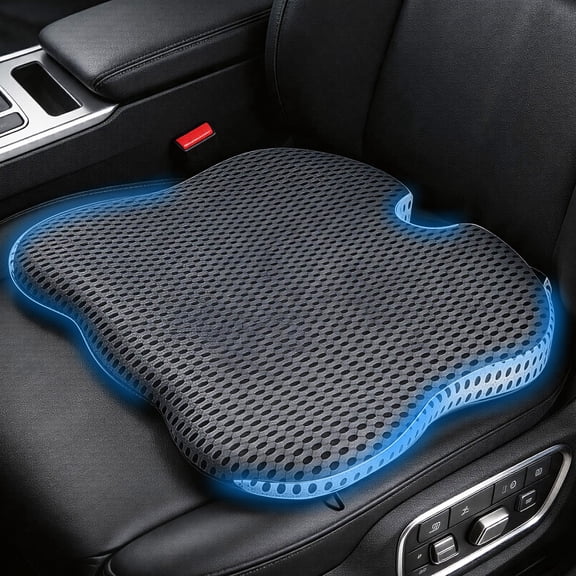EVLIVE Car Seat Cushion,Wedge Booster Pillow for Driving,Memory Foam Seat Pad,Non-Slip for Height & Comfort,Gray