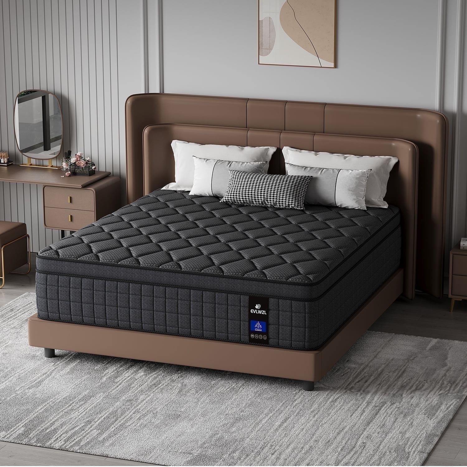 Queen Mattress In A Box – 10 Inch Hybrid Memory Foam & Pocket Springs For Pressure Relief & Motion Isolation