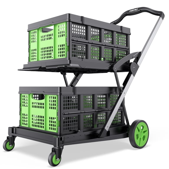 EVMORE 2-Tier Multi Use Functional Collapsible Utility Carts with 2 ...