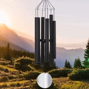EVNELE 28 Inch Large Wind Chimes Outdoor, Deep Tone Chimes for Outside Tuned Relaxing Soothing Low Bass, Memorial Windchimes Sympathy for Mom Dad, Black