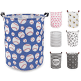 thumbnail image 1 of Sortora Large Laundry Basket, Waterproof Canvas Laundry Hamper, Collapsible Storage Basket Bin for Kids Room, Toy Organizer, Nursery Hamper, Clothes Hamper, Baseball, 1 of 7