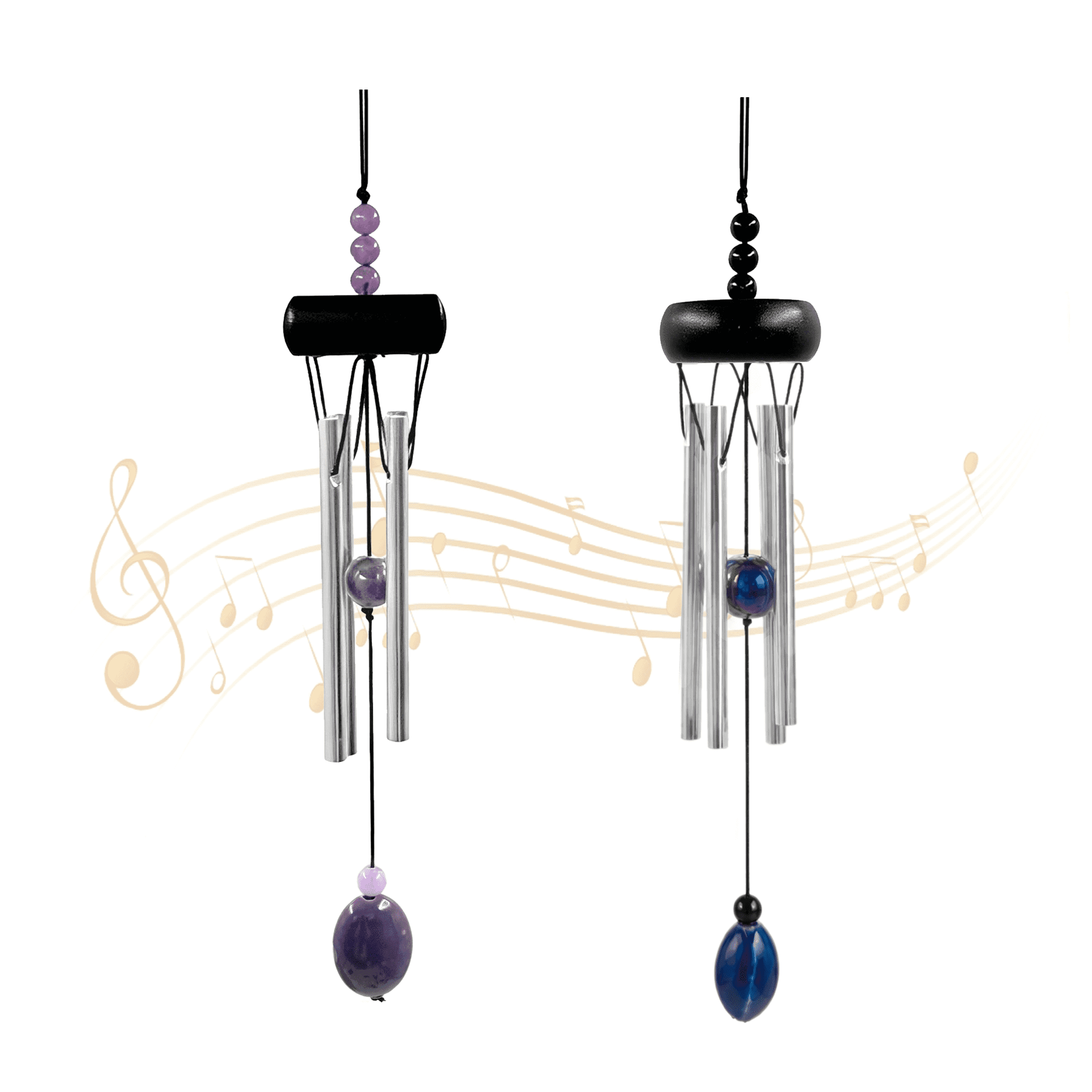 Mini Chime LANHUE 2 Pack Small Silver Wind Chimes for Outside, Mini Aluminum Tubes ...
