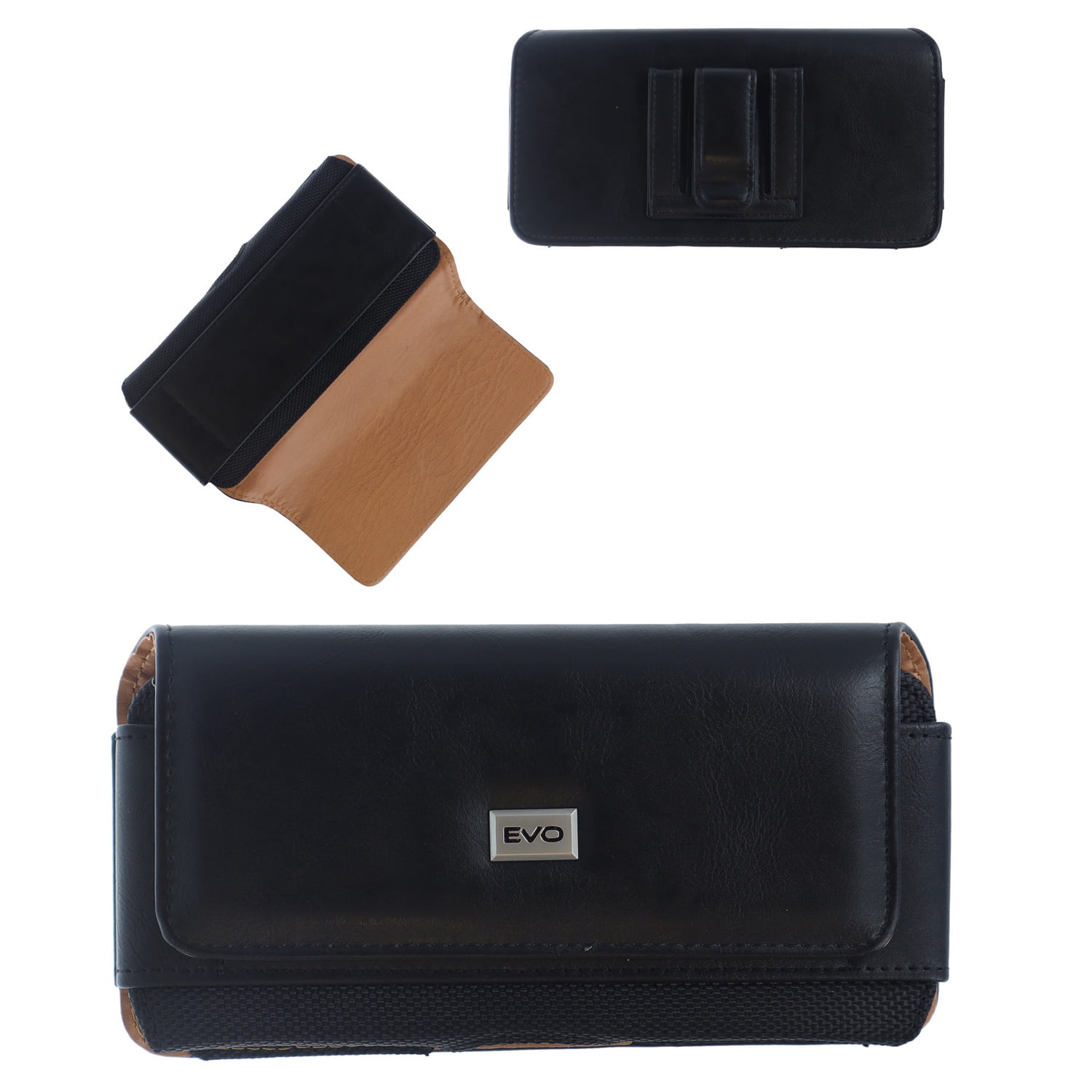 EVO 5.5 Inch Textured Leather Belt Pouch Horizontal Design -