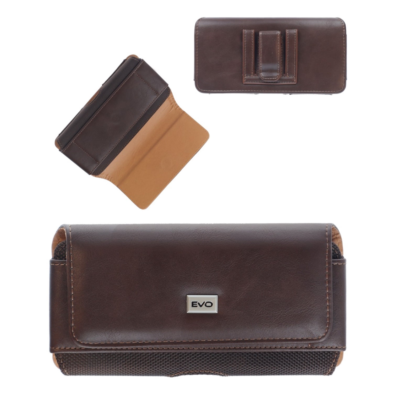 EVO 5" Horizontal Leather Carry Case with Textured Finish - Brown