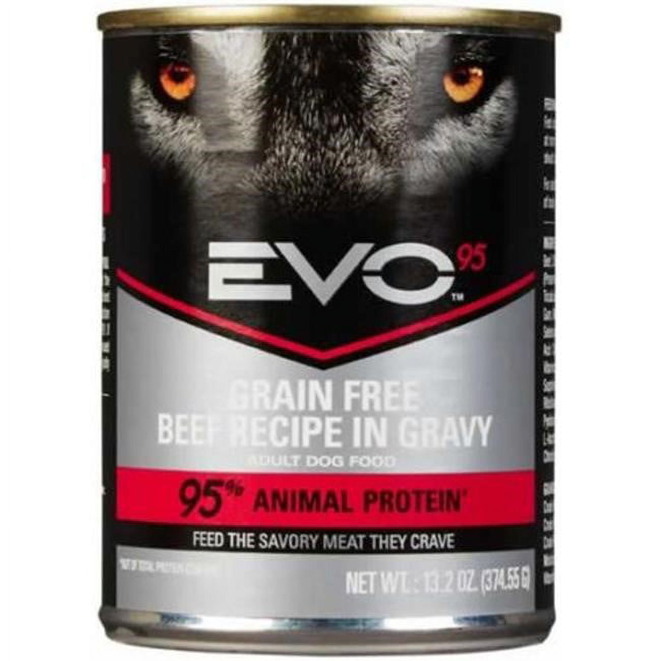 EVO 95 GrainFree Beef in Gravy Wet Dog Food, 13.2 oz