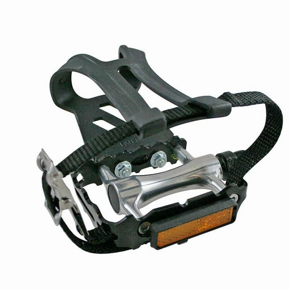 EVO Adventure SL Plus Bike Pedals with Straps and Toe Clips, 9/16” Cr-Mo Axle Bicycle Pedals
