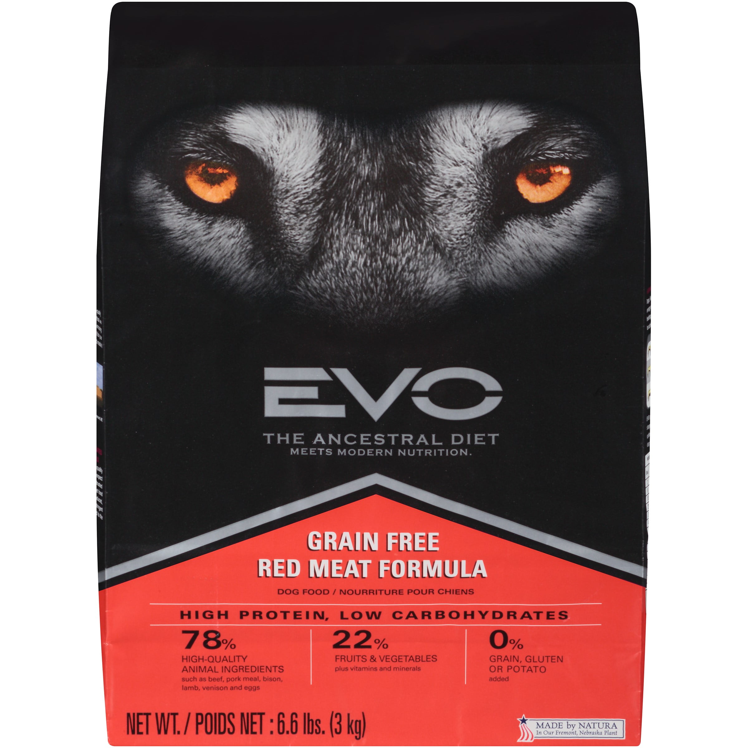 EVO Ancestral Diet Grain Free Red Meat Formula Large Bites Dry Dog