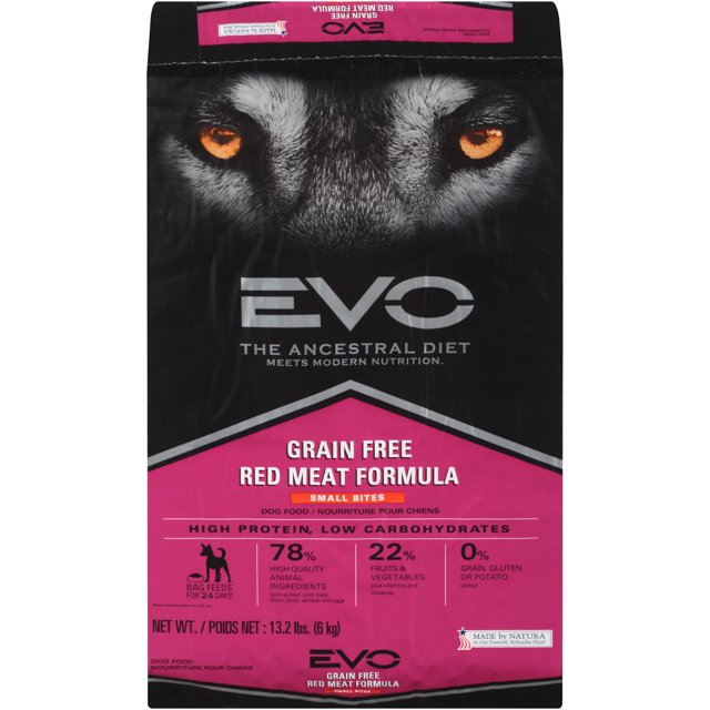 EVO Ancestral Diet GrainFree Red Meat Formula Small Bites Dry Dog Food