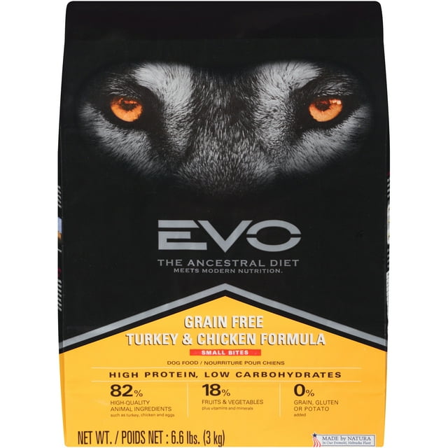 EVO Ancestral Diet GrainFree Turkey & Chicken Formula Small Bites Dry