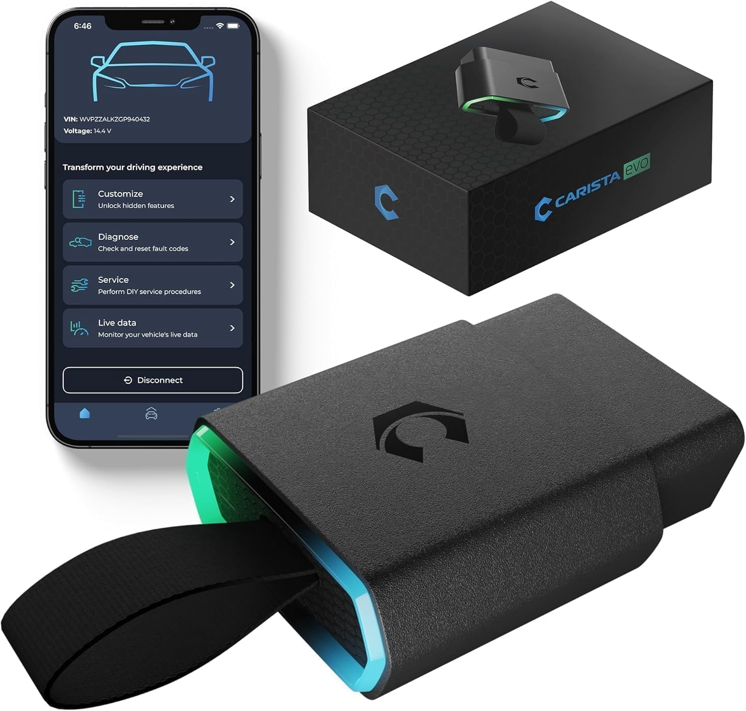 EVO - Bluetooth OBD2 Scanner Car Diagnostic Tool & Code Reader with ...