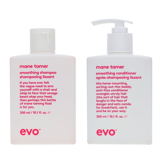 EVO Mane Tamer Smoothing Shampoo 10.14 oz & Mane Tamer Conditioner 10.14 oz Combo Pack
