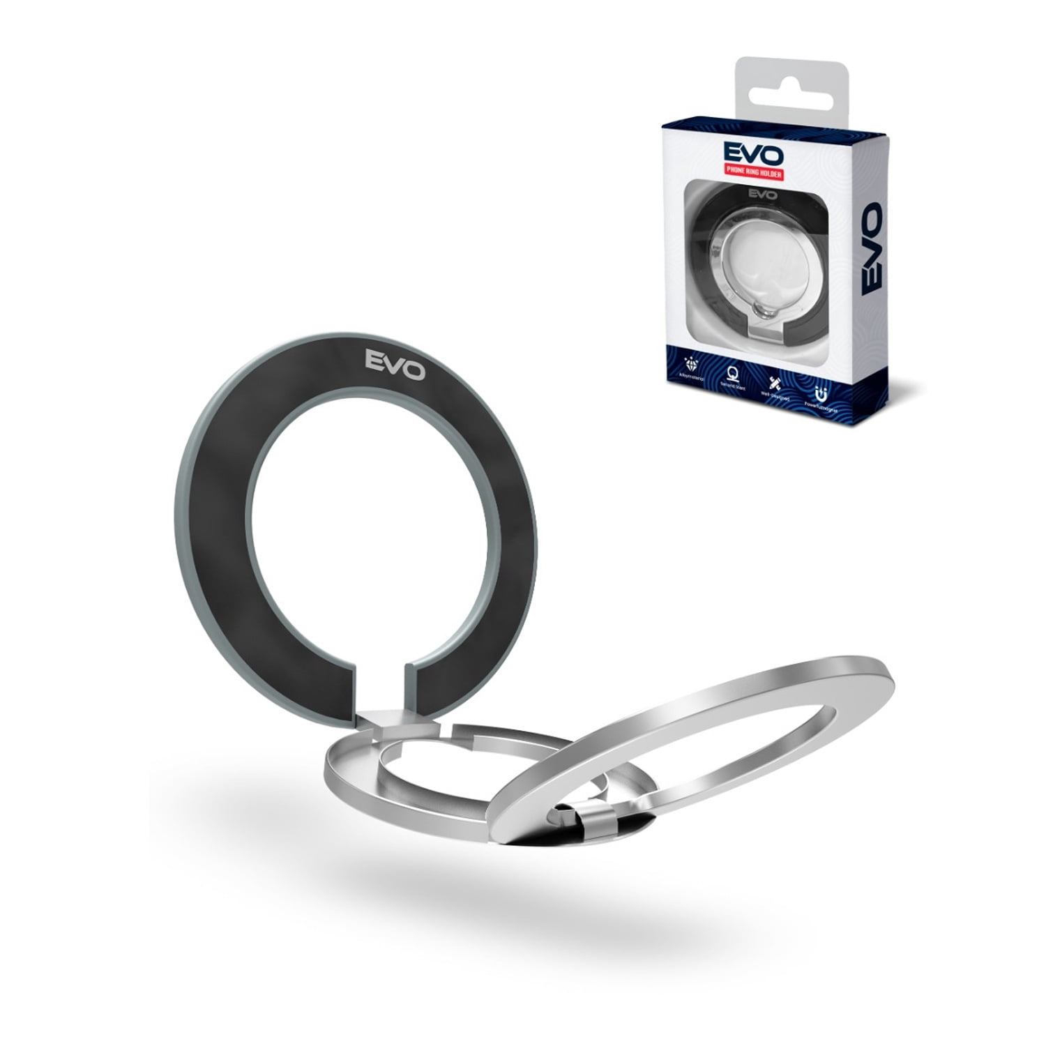 EVO PO2 MagSafe Compatible Phone Ring Grip with Stand Function - Blue