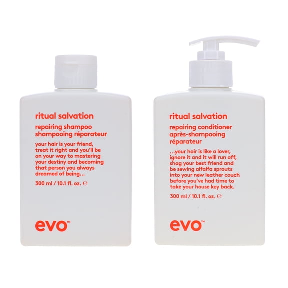 EVO Ritual Salvation Repairing Shampoo 10.14 oz & Ritual Salvation Repairing Conditioner 10.14 oz Combo Pack