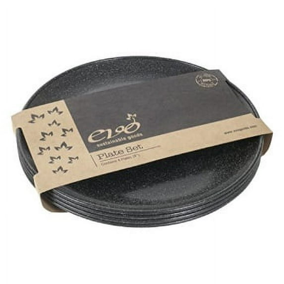 EVO Sustainable Goods 8" Plate, Set of Four, Black