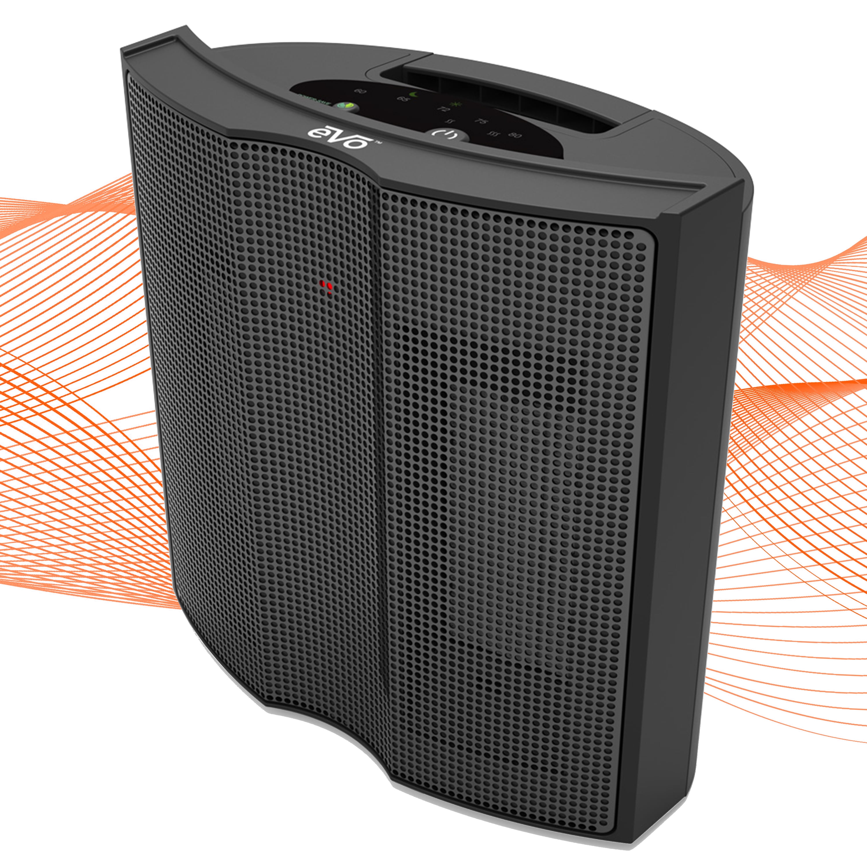 EVO Twin Ceramic Heat Logic Heater (5 Temperature Settings)  Tip Over Cutoff Switch, Auto Overheat Shut-off, and 15-Second Cool Down