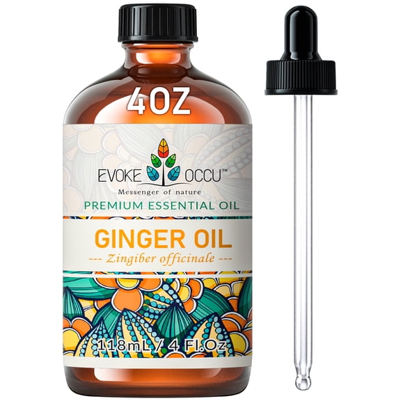EVOKE OCCU Ginger Oil, Pure Natural for Hair Care, Massage, Skin Nourishment, Diffuser, Body-4 fl oz