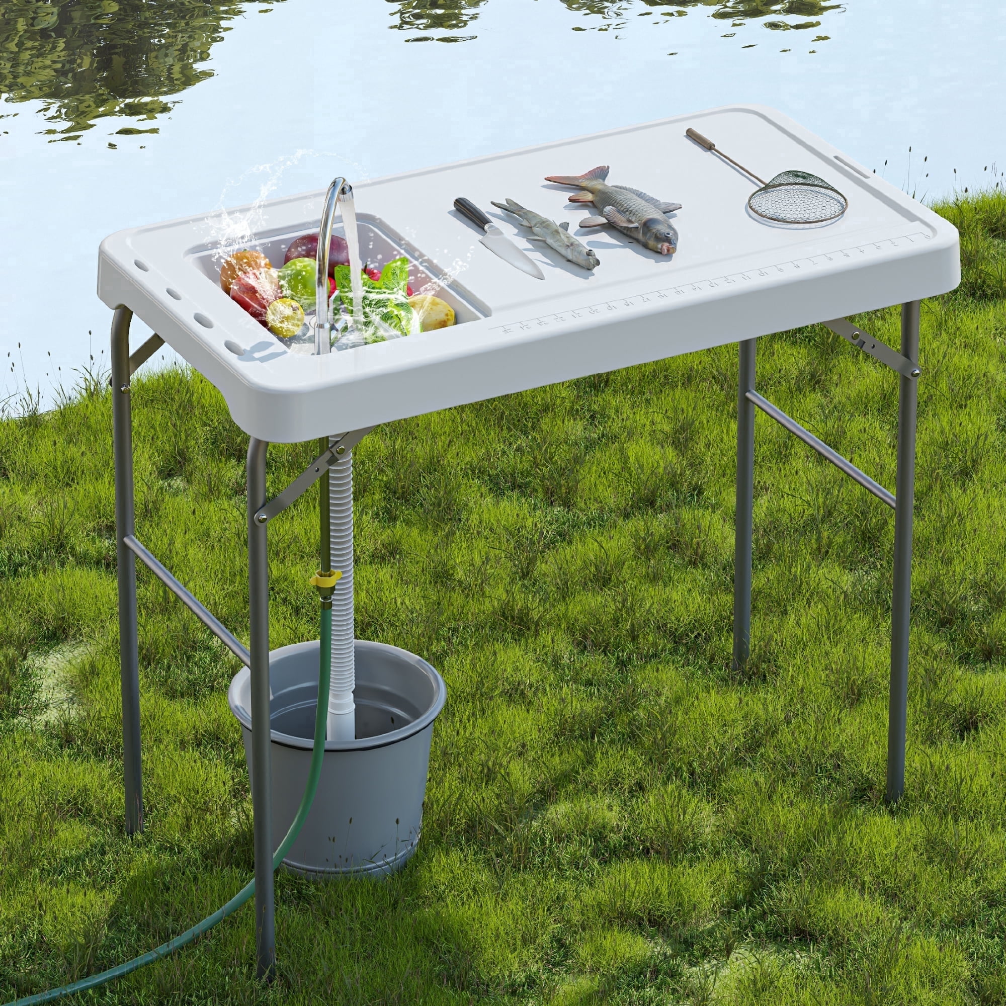 fish cleaning table accessories Dock Side Fillet FT48 Station Wow Factors Included Avocahom Folding Fish Cleaning Table