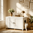 thumbnail image 1 of TIMHAKA Cat Litter Box Enclosure, Multi-Functional Hidden Cat Litter Box Furniture Cabinet, White, 1 of 9