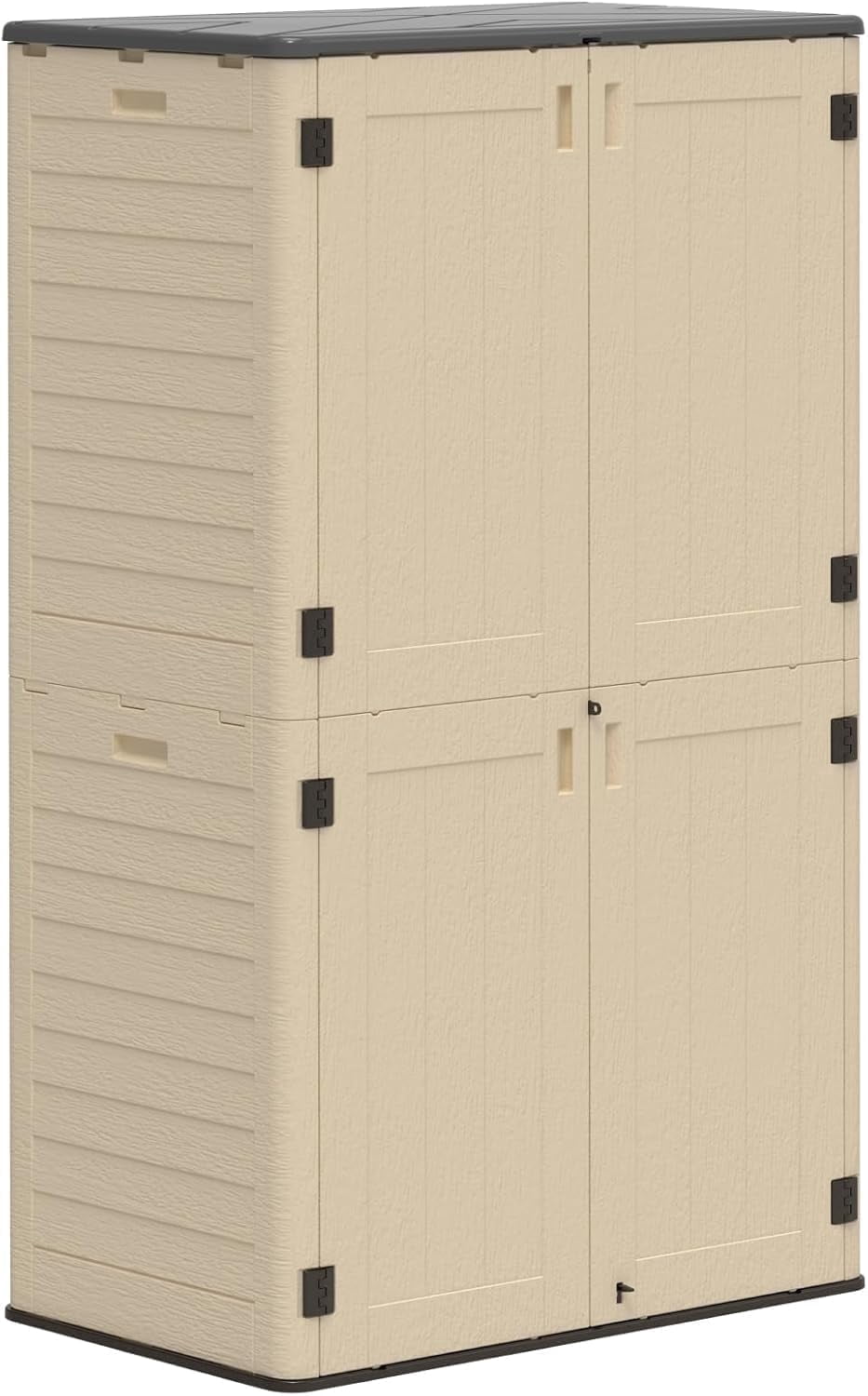 EVOKEDEN Resin Storage Shed, 60 Cuft Sheds & Outdoor Storage-Easy Assembly, Khaki