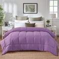 thumbnail image 1 of EVOLIVE All Season Pre Washed Soft Microfiber White Goose Down Alternative Comforter with Box Stitching (Lavender, Full/Queen), 1 of 10