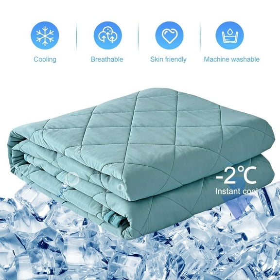 EVOLIVE Elastane Diamond quilted All Season Light Weight Single Reversible Cooling Quilt/Comforter (Blue, King)