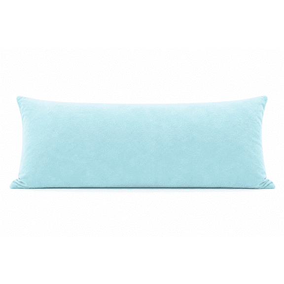 EVOLIVE Soft Micromink, Faux Fur, Faux Suede Body Pillow Cover 21"x54" Replacement with Zipper Closure (21"x54" Body Pillow Cover, Aqua)