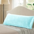 thumbnail image 1 of EVOLIVE Soft Micromink, Faux Fur, Faux Suede Body Pillow Cover 21"x54" Replacement with Zipper Closure (21"x54" Body Pillow Cover, Aqua), 1 of 5