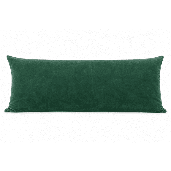 EVOLIVE Soft Micromink, Faux Fur, Faux Suede Body Pillow Cover 21"x54" Replacement with Zipper Closure (21"x54" Body Pillow Cover, EverGreen)