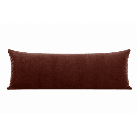 EVOLIVE Soft Micromink, Faux Fur, Faux Suede Body Pillow Cover Replacement with Zipper Closure (Brown, 21“X54)