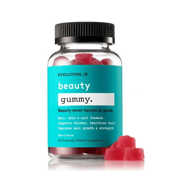 EVOLUTION_18 Beauty Hair and Nail Growth Gummy with Biotin and Keratin, Berry, 30 Servings