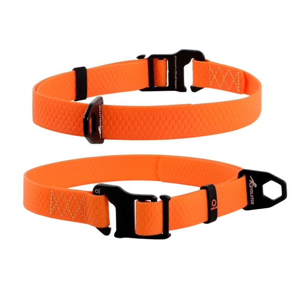 EVOLUTOR The Top heavy-duty collar, Adjustable, one Size,  width 1 in, length 10-28 in, Orange