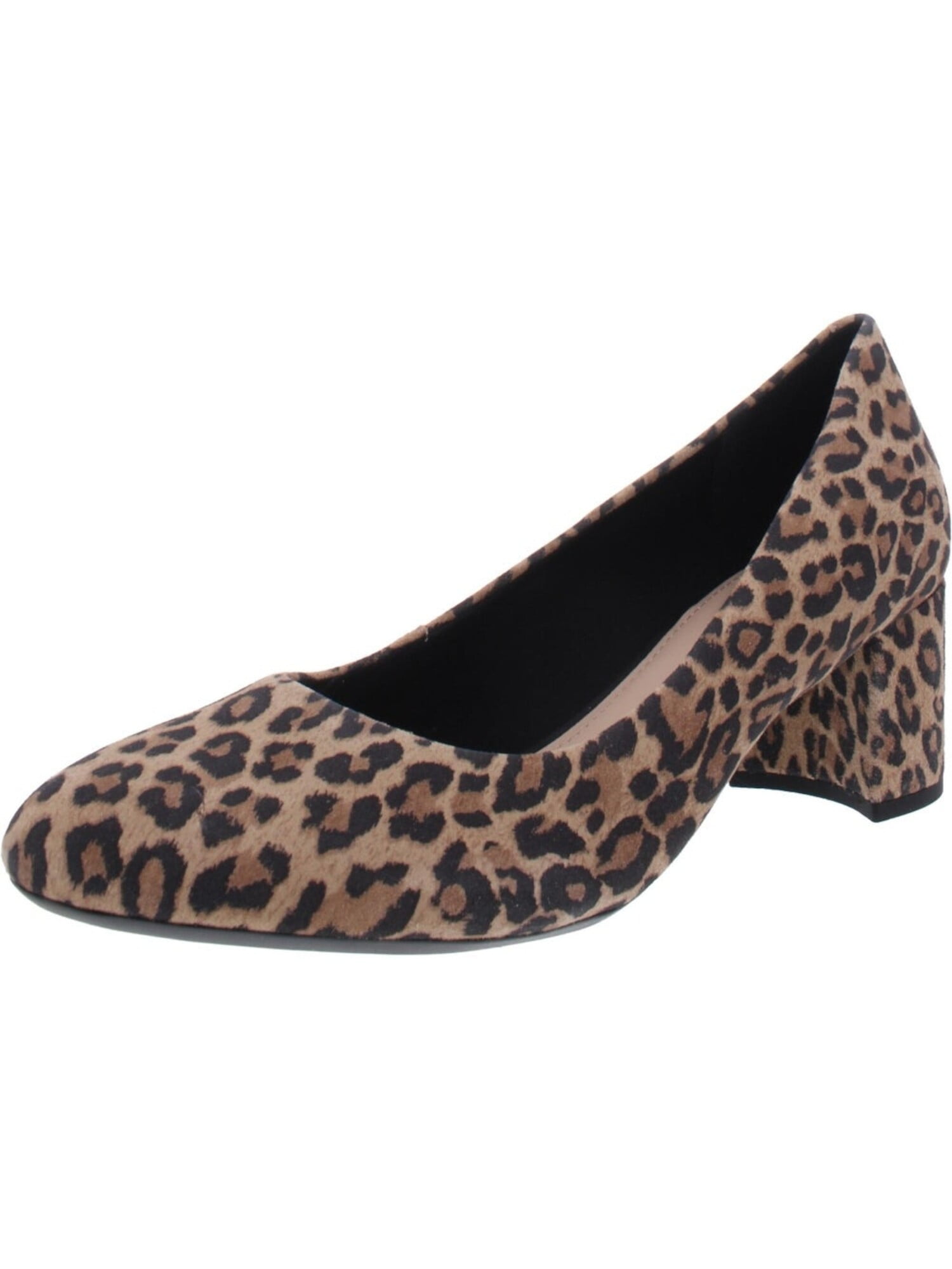 AQUA COLLEGE Womens Brown Animal Print Waterproof Cushioned Nancy Almond Toe Block Heel Leather Booties M main image 0