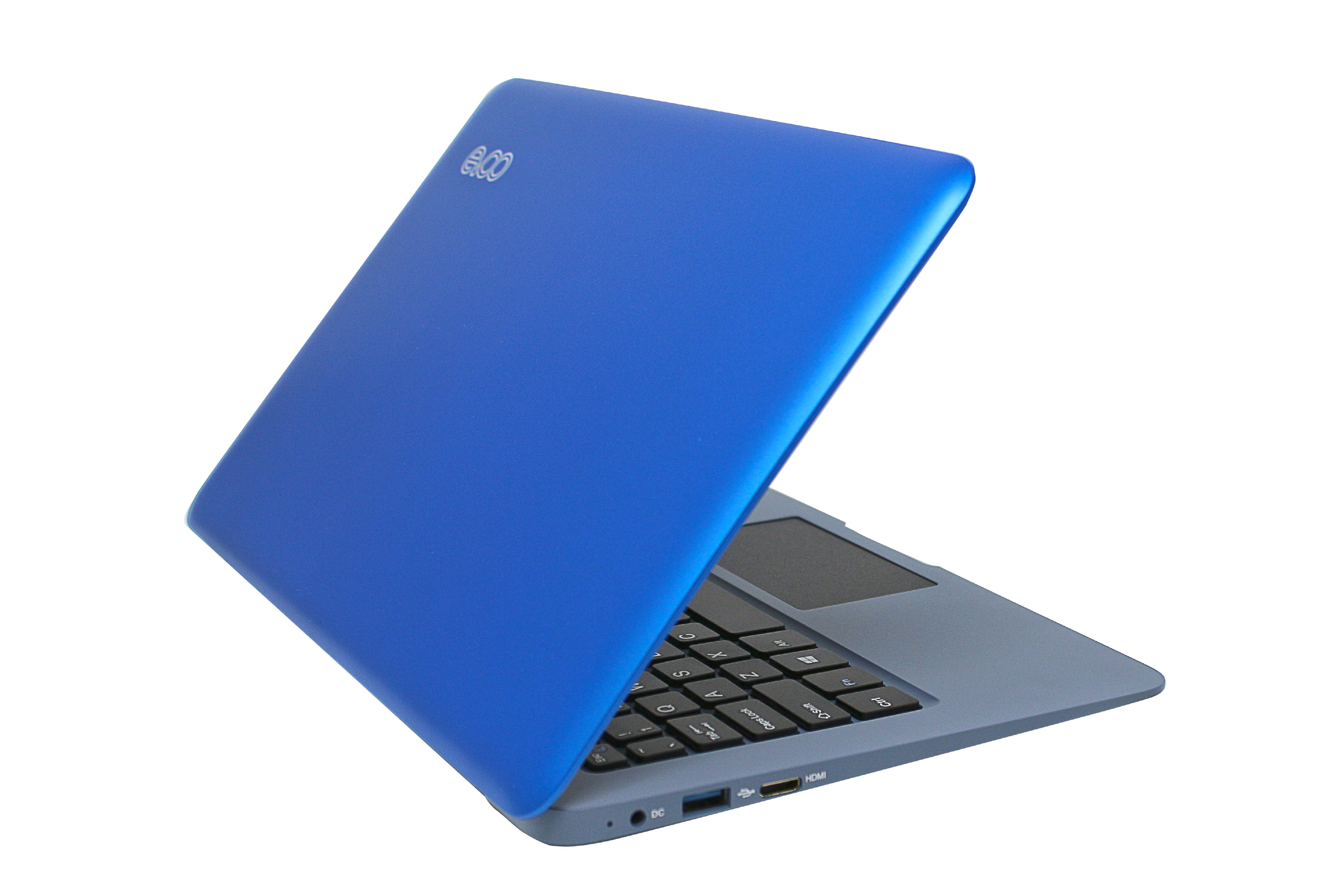 EVOO 10.1" Ultra Thin Laptop, Quad Core Processor, 2GB Memory, 32GB Storage, Mini HDMI, Front Camera, Windows 10 Home, Blue - image 1 of 7