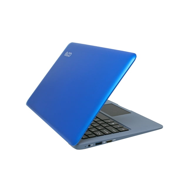 EVOO 10.1" Ultra Thin Laptop, Quad Core Processor, 2GB Memory, 32GB Storage, Mini HDMI, Front Camera, Windows 10 Home, Blue