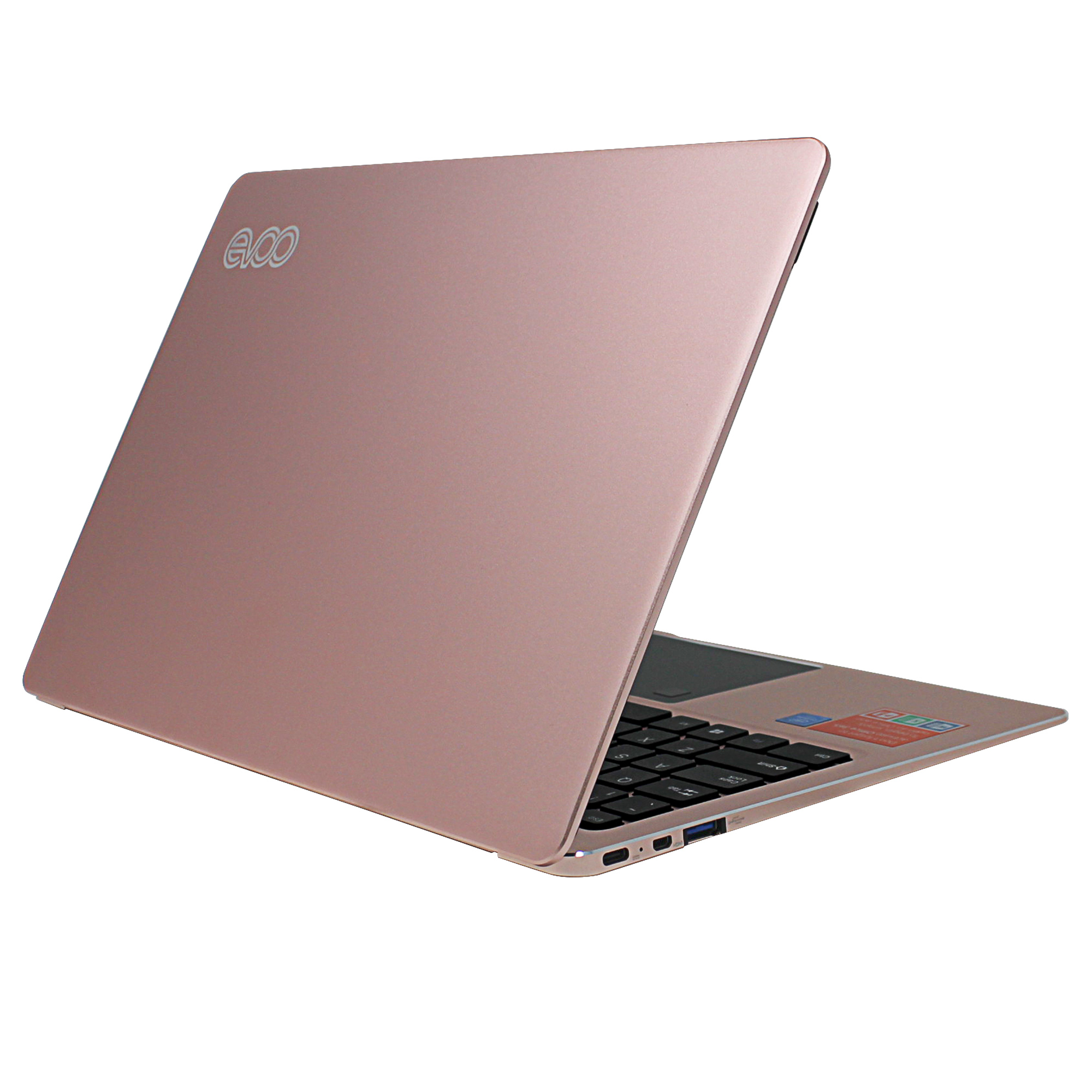 EVOO 14.1" Ultra Thin Laptop - Elite Series, Intel Celeron CPU, 4GB Memory, 32GB, Windows 10 S, Windows Hello (Fingerprint Scanner), Rose Gold - image 1 of 5