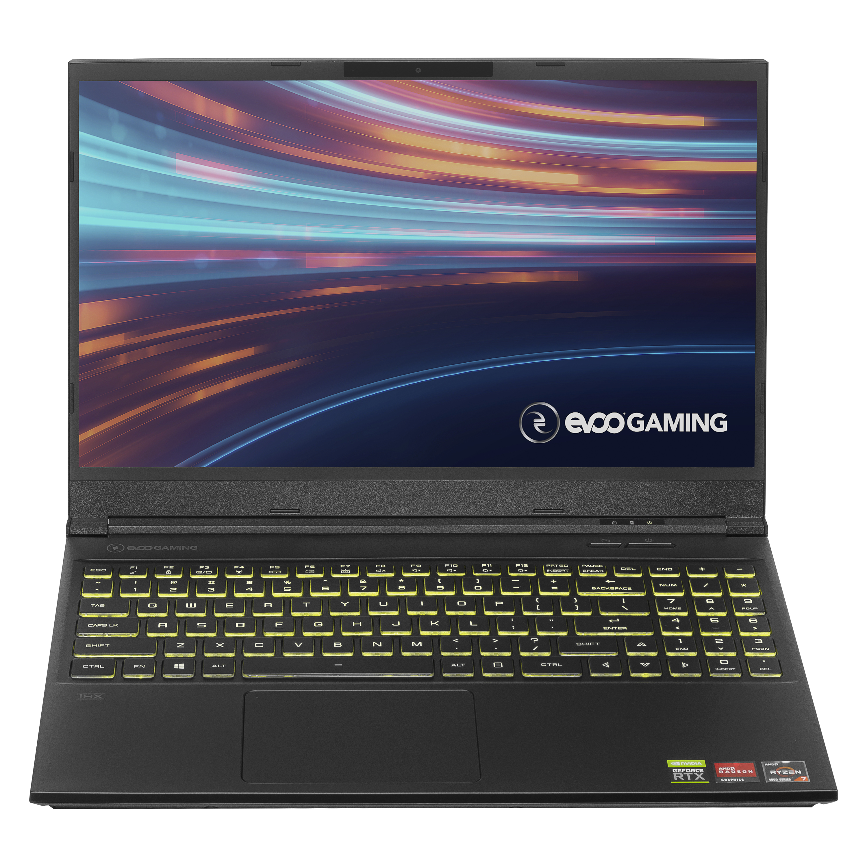 EVOO Gaming 15.6” Laptop, FHD, 120Hz, AMD Ryzen 7 4800H Processor, NVIDIA GeForce RTX 2060, THX Spatial Audio, 512GB SSD, 16GB RAM, RGB Backlit Keyboard, HD Camera, Windows 10 Home, Black - image 1 of 4