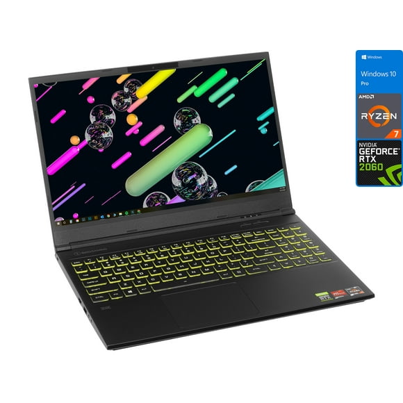 EVOO Gaming Notebook, 15.6" 120Hz FHD Display, AMD Ryzen 7 4800H Upto 4.2GHz, 32GB RAM, 1TB NVMe SSD, NVIDIA GeForce RTX 2060, Mini DisplayPort, HDMI, Card Reader, Wi-Fi, Bluetooth, Windows 10 Pro