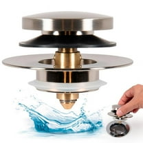 EVORING Universal Tip Toe Bathtub Drain Plug & Stopper - Easy Installation, Replaces Bare Drains, Tip-Toe, Lift & Turn, Designed for Do-It-Yourself