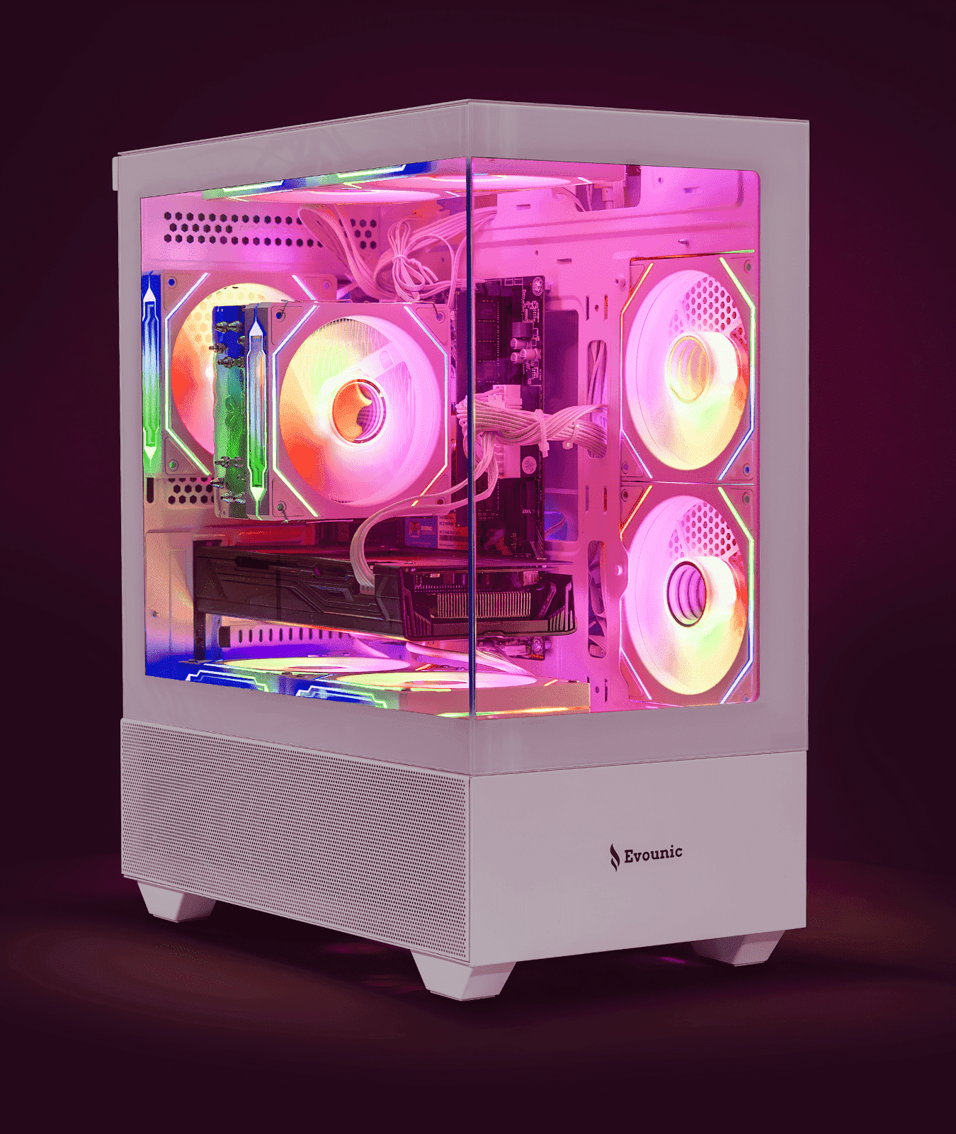 EVOUNIC ARGB Gaming PC Computer Desktop i7-8700K RTX 3060 12GB GDDR6 512GB SSD+1TB HDD 16GB RAM WiFi6 BT 5.4 Win11 W/ RGB Keyboard & Mouse