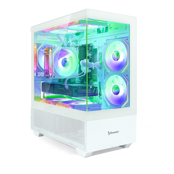 EVOUNIC ARGB Gaming PC Computer Desktop i7-8700K RTX 3060 12GB GDDR6 512GB SSD+1TB HDD 16GB RAM WiFi6 BT 5.4 Win11 W/ RGB Keyboard & Mouse