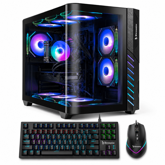 PreBuilt Gaming Desktop PC i7-10700KF GeForce GTX 1080 Ti 16GB RAM 1TB SSD 9xARGB Fans WiFi 6 BT 5.4 WIN11 for Gamer, Streaming,with Rgb KB & Mouse