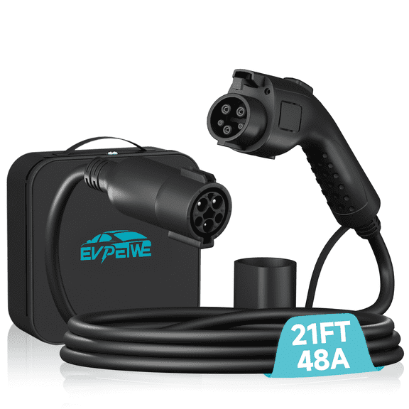 EVPEIWE SAE J1772EV Charger Extension Cable, 48A 21ft Extension cord for All SAE J1772 EV
