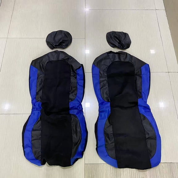 EVPIOLEA Fitted car seat covers,Leather Car Seat Covers Front Seats Only, with Air Mesh Front Seat Covers Breathable, Cool Automotive Seat Cover 2 Pack (Black & Blue)