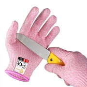 EVRIDWEAR Kid Sized Cut Resistant Work Gloves for Kitchen Use, Crafts, DIY, Garden and Yard works. Children Food Grade Kevlar Safety Gloves for Hand ProtectionS 4-7YRS, Pink